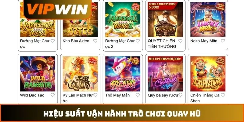 Nổ Hũ VIPWIN 2 Hiệu suất vận hành trò chơi quay hũ
