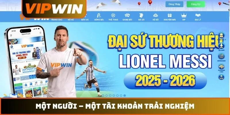 Đăng Ký VIPWIN – Hướng Dẫn Khởi Tạo Tài Khoản An Toàn 2026 3 Một người – một tài khoản trải nghiệm